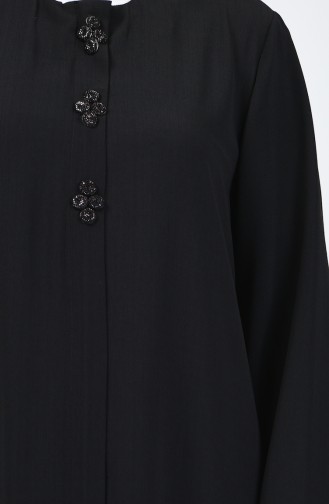 Grosse Grösse Abaya mit Tasche  9150-01 Schwarz 9150-01