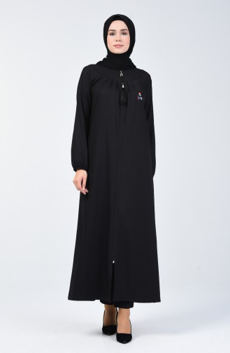 Abaya à Fermeture 99251-01 Noir 99251-01