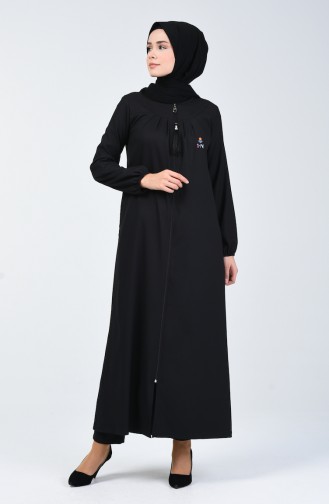 Abaya à Fermeture 99251-01 Noir 99251-01