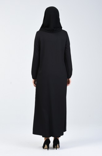 Abaya à Fermeture 99251-01 Noir 99251-01