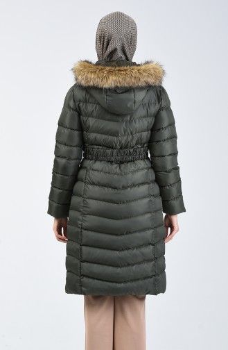 Hooded Quilted Coat 1406-01 Khaki 1406-01