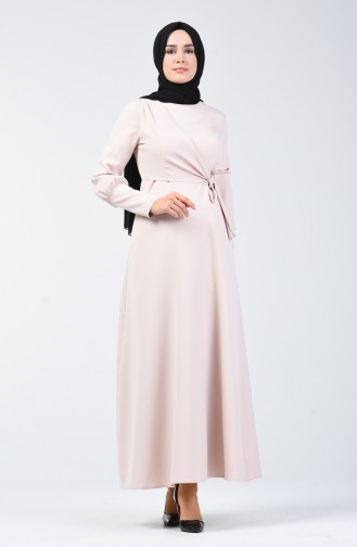 Side Tie Dress 2712-03 Beige 2712-03