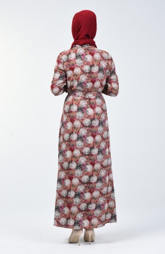 Gemustertes Viskose Kleid  0356-02 Lilafarbig 0356-02