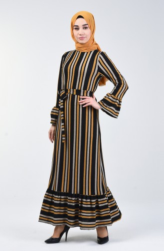 Striped Dress 0357-04 Mustard 0357-04