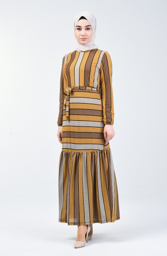 Striped Dress 0358-04 Mustard 0358-04