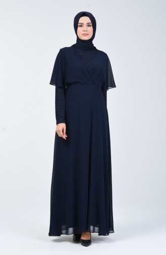 Navy Blue İslamitische Jurk 1410-01