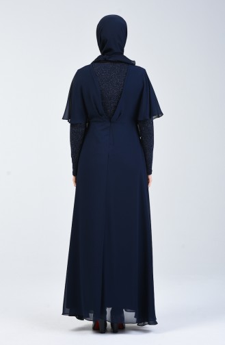 Navy Blue İslamitische Jurk 1410-01