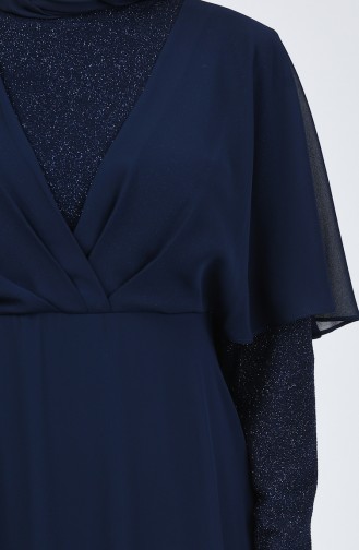 Navy Blue İslamitische Jurk 1410-01