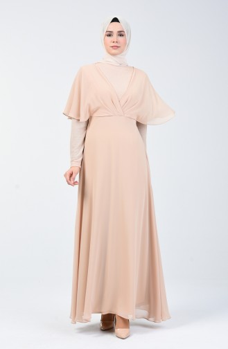 Glittered Chiffon Dress 1410-04 Caramel 1410-04