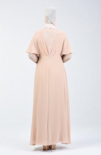 Silbernes Chiffon Kleid 1410-04 Caramel 1410-04