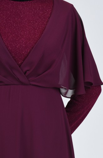 Robe Mousseline à Paillettes 1410-05 Plum 1410-05