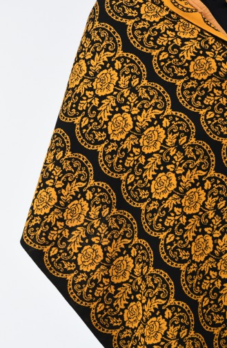 Knitwear Patterned Shawl 1009G-04 Black Mustard 1009G-04