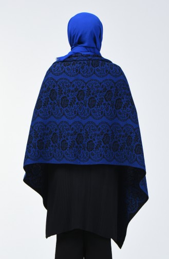 Knitwear Patterned Shawl 1009g-08 Black Saxe 1009G-08