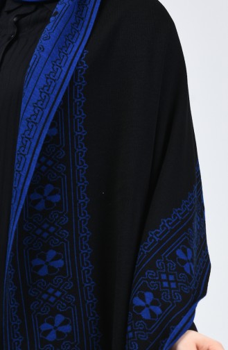 Knitwear Patterned Shawl 1009l-08 Black Saxe 1009L-08