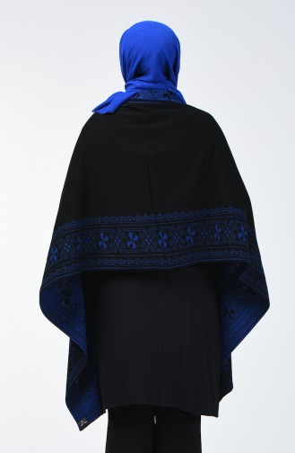 Knitwear Patterned Shawl 1009l-08 Black Saxe 1009L-08
