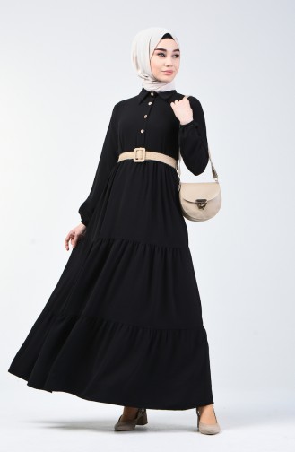 Black Hijab Dress 5483-01