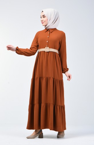 Tan Hijab Dress 5483-03