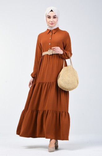 Tan Hijab Dress 5483-03