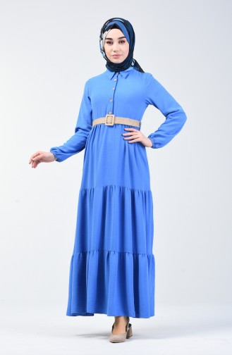 Aerobin Fabric Belt Dress 5483-04 Blue 5483-04