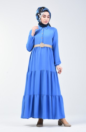 Blau Hijab Kleider 5483-04