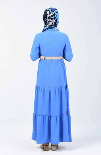 Aerobin Fabric Belt Dress 5483-04 Blue 5483-04