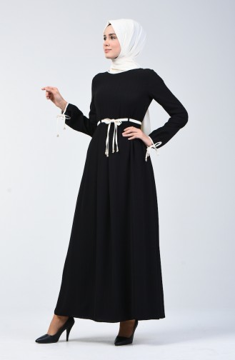 Robe à Manche Lacet 6844-01 Noir 6844-01