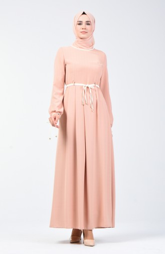 Laced Sleeve Dress 6844-03 Salmon 6844-03