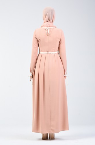 Laced Sleeve Dress 6844-03 Salmon 6844-03