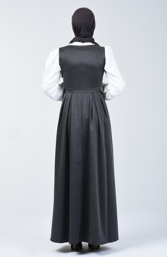 Button Detailed Waistcoat Dress 0101-03 Anthracite 0101-03