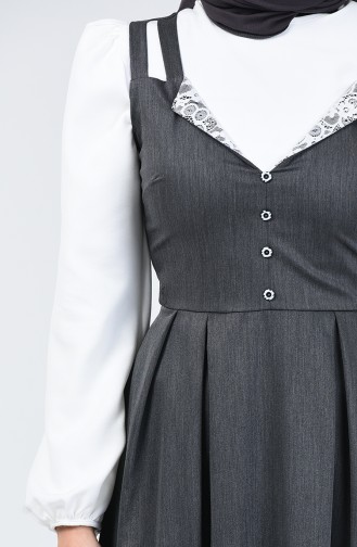 Button Detailed Waistcoat Dress 0101-03 Anthracite 0101-03