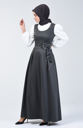 Ribboned Waistcoat Dress 0106-01 Anthracite 0106-01