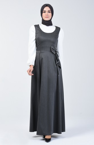 Ribboned Waistcoat Dress 0106-01 Anthracite 0106-01