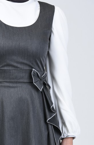 Ribboned Waistcoat Dress 0106-01 Anthracite 0106-01