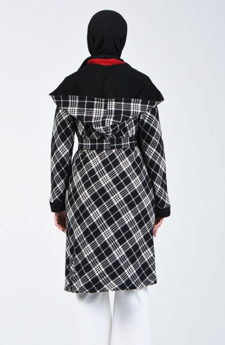 Cape Avec Ceinture à Capuche  4382-01 Noir 4382-01