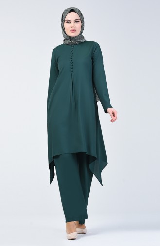 Tunik Pantolon İkili Takım 11000-08 Zümrüt Yeşili