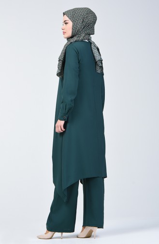 Ensemble Deux Pieces Tunique Pantalon 11001-02 Vert émeraude 11001-02