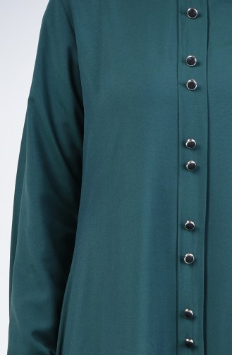 Button Detailed Tunic Trousers Double Suit 11001-02 Emerald Green 11001-02