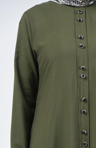 Button Detailed Tunic Trousers Double Suit 11001-04 Khaki 11001-04