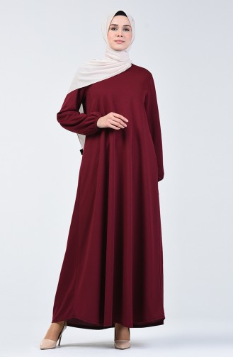 Kolu Lastikli Elbise 0292-01 Bordo