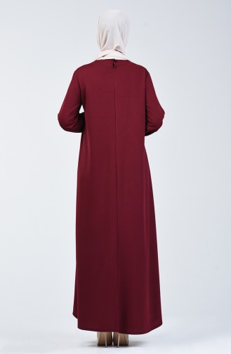 Claret red İslamitische Jurk 0292-01