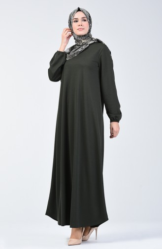 Grün Hijab Kleider 0292-05