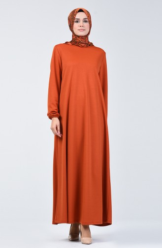 Elastic Sleeve Dress 0292-07 Cinnamon 0292-07