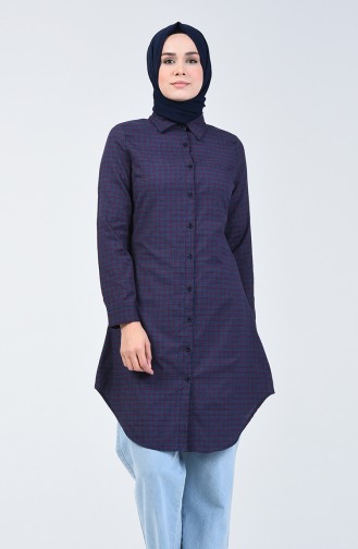 Kareli Tunik 2504-01 Lacivert Bordo 2504-01