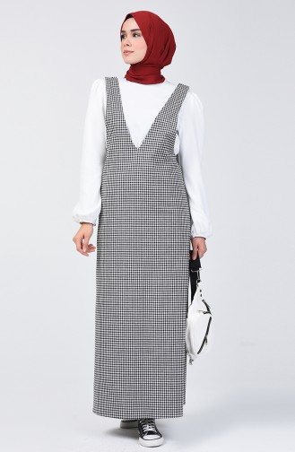 Robe Gilet Sans Manches à Motifs 8103-01 Noir Blanc 8103-01