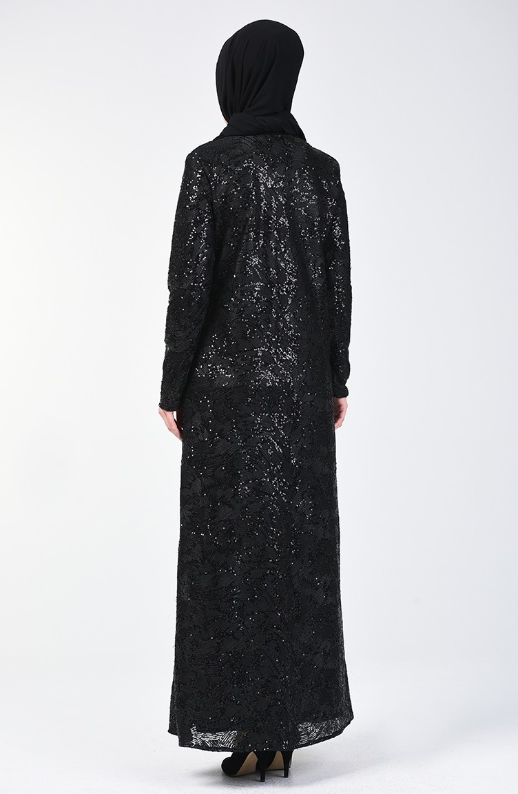 Payetli Ferace 7259 01 Siyah 7259 01 Sefamerve