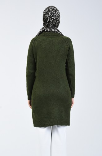 Knitwear Long Sweater with Pocket 0567-02 Khaki 0567-02