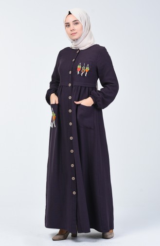 Dark Purple Hijab Dress 3018-05