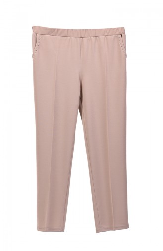 Plus Size Stapled Pants 1060-05 Beige 1060-05