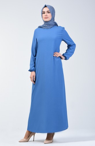 Elastischer Arm Kleid  0115-01 Indigo 0115-01