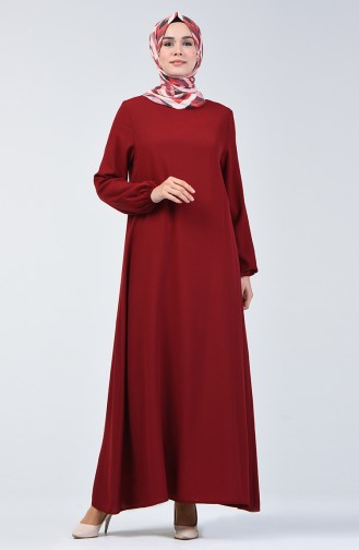 Weinrot Hijab Kleider 0115-05